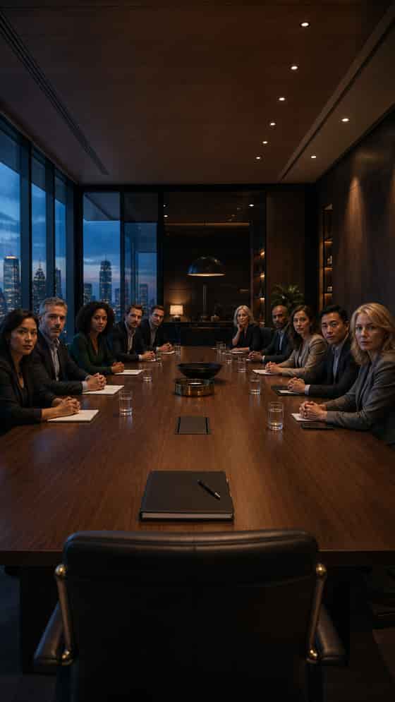 The SUDHĪ Boardroom waiting for the CEO to take the chair